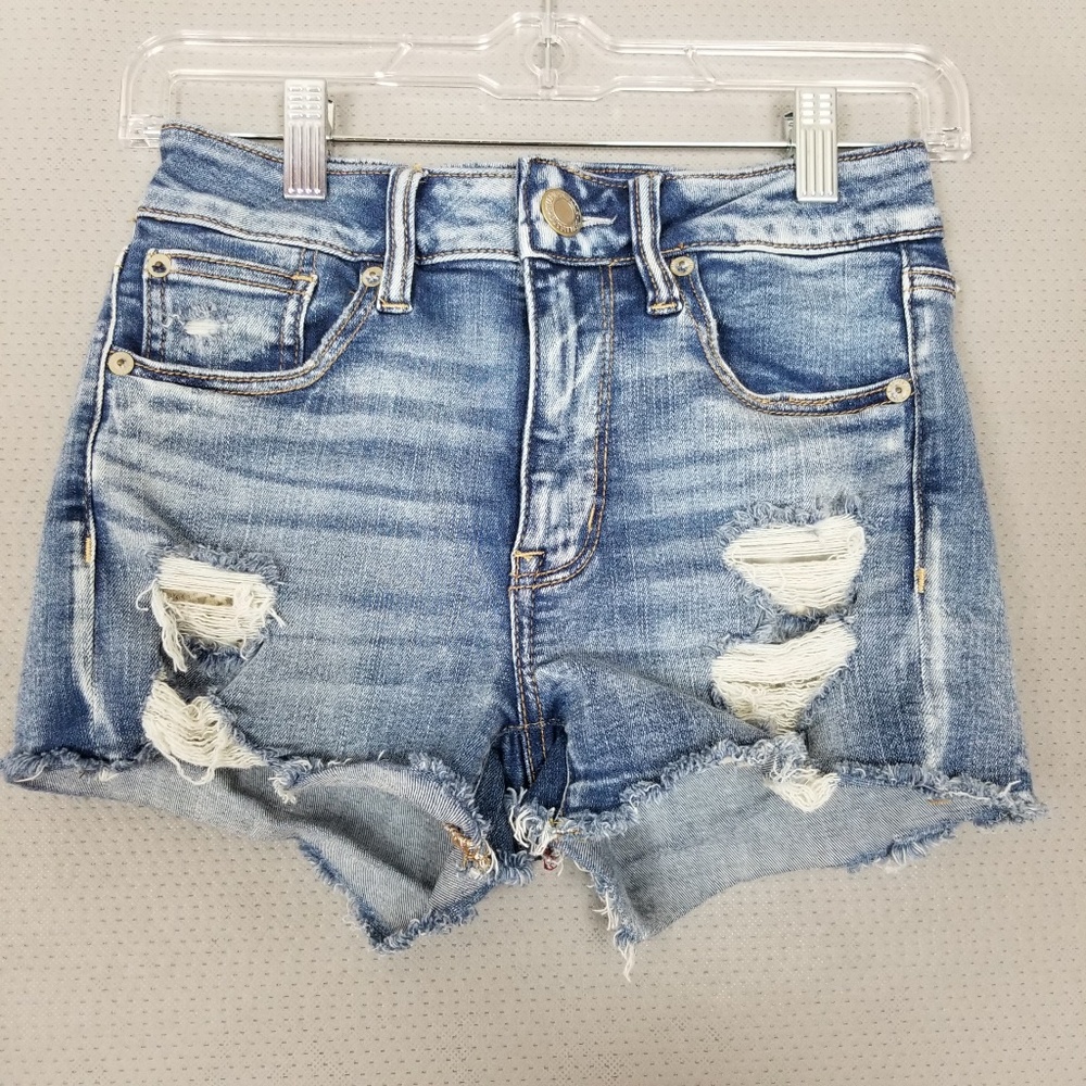 AEO distressed jean shorts
